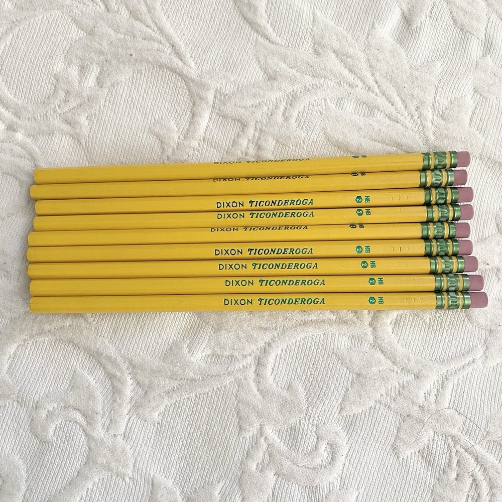 Lot of 9 Ticonderoga Dixon #2 Pencils HB Yellow New No‎ Box